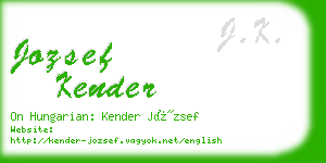 jozsef kender business card